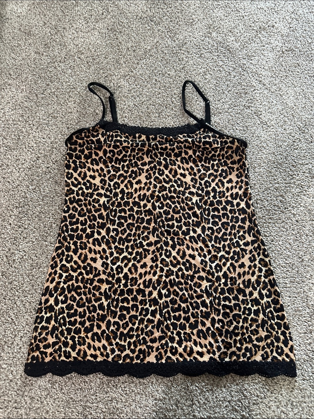 Jockey Leopard-Print Camisole with Black Lace Accents